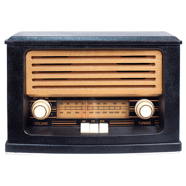 Rádio Retro Madeira AM/FM c/ Colunas (2x 1,5W) - ORAVA 1
