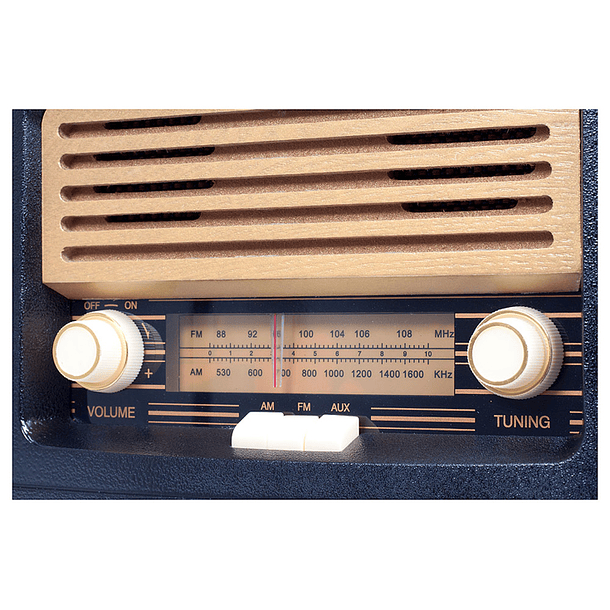 Rádio Retro Madeira AM/FM c/ Colunas (2x 1,5W) - ORAVA 3