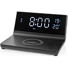 Despertador Digital c/ Carregamento Indução Qi s/ Fios (Preto) - NEDIS 1