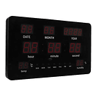 Relógio LED de Parede c/ Temperatura (Preto) - VELLEMAN 2