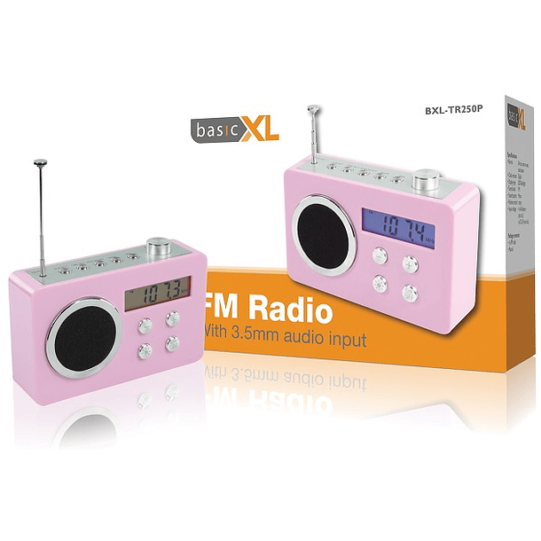 Rádio Digital FM Portátil (Rosa) - basicXL 1