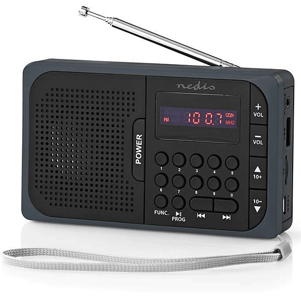 Rádio Portátil FM/PLL Digital 3,6W c/ Leitor USB e microSD - NEDIS 2