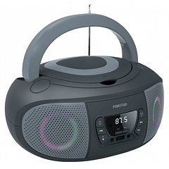 Rádio FM 2x 6.5W c/ MP3/CD/USB/Aux + Efeitos LED (Cinzento) - FONESTAR