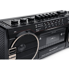 Rádio FM 2x 6.5W c/ MP3/CD/USB/Aux + Efeitos LED (Cinzento) - FONESTAR