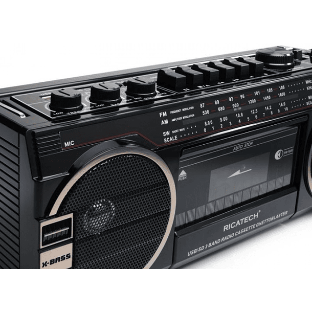 Rádio FM 2x 6.5W c/ MP3/CD/USB/Aux + Efeitos LED (Cinzento) - FONESTAR 2