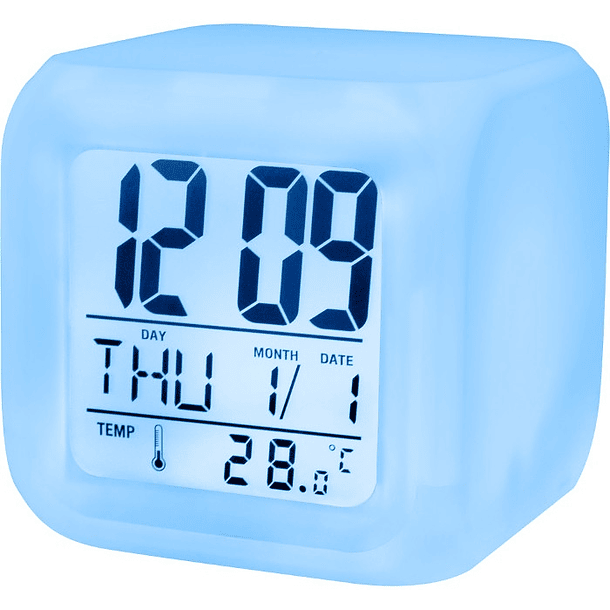 Despertador Iluminado c/ Calendário, Temperatura e Alarme 1