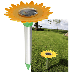 Repelente Ultrasónico Solar p/ Toupeiras/Ratazanas t/ Flor (até 800m²)