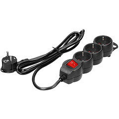 Extensão Tripla c/ Interruptor (5 mts) - Preto