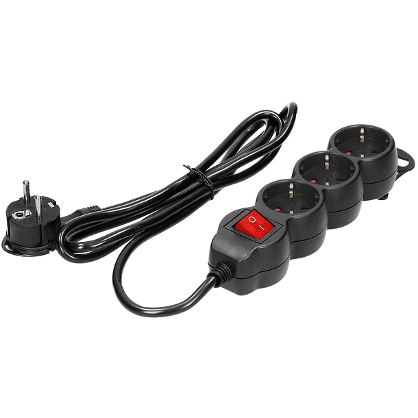 Extensão Tripla c/ Interruptor (3 mts) - Preto 