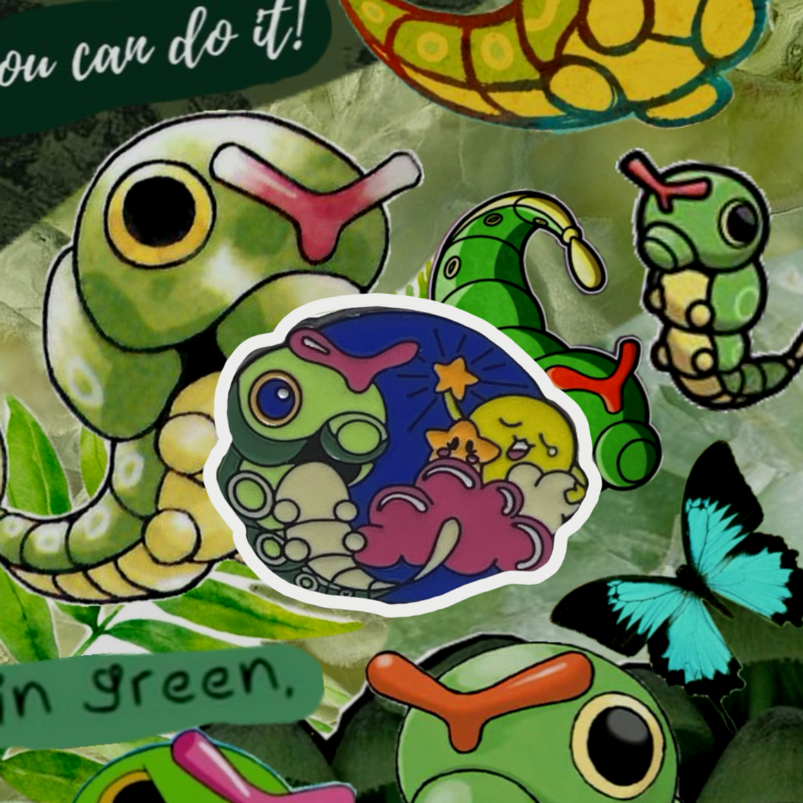 Pin Caterpie Redondo  1