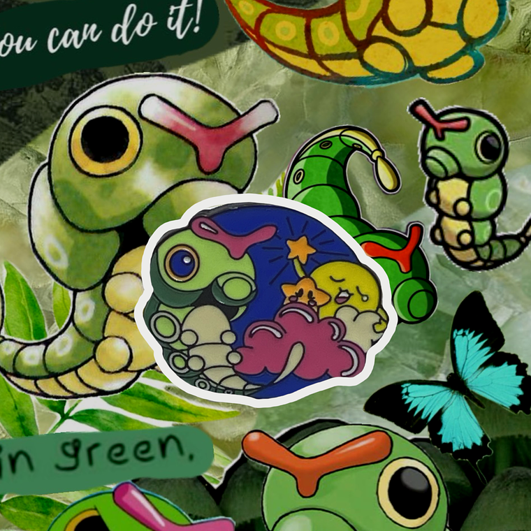 Pin Caterpie Redondo  1