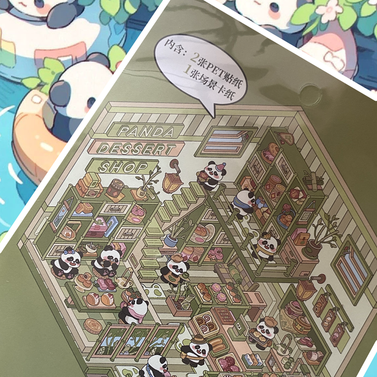 Stickers 3D Panda Cafetería 1