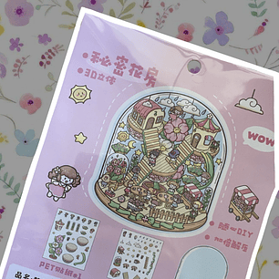 Sticker 3D Jardín y Flores 