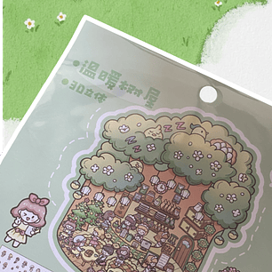 Sticker 3D Árbol Cafetería 