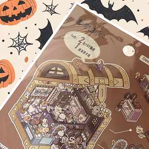 Sticker 3D Cafetería Halloween