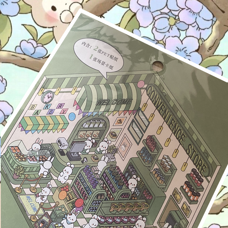 Sticker 3D Conejitos Minimarket  1