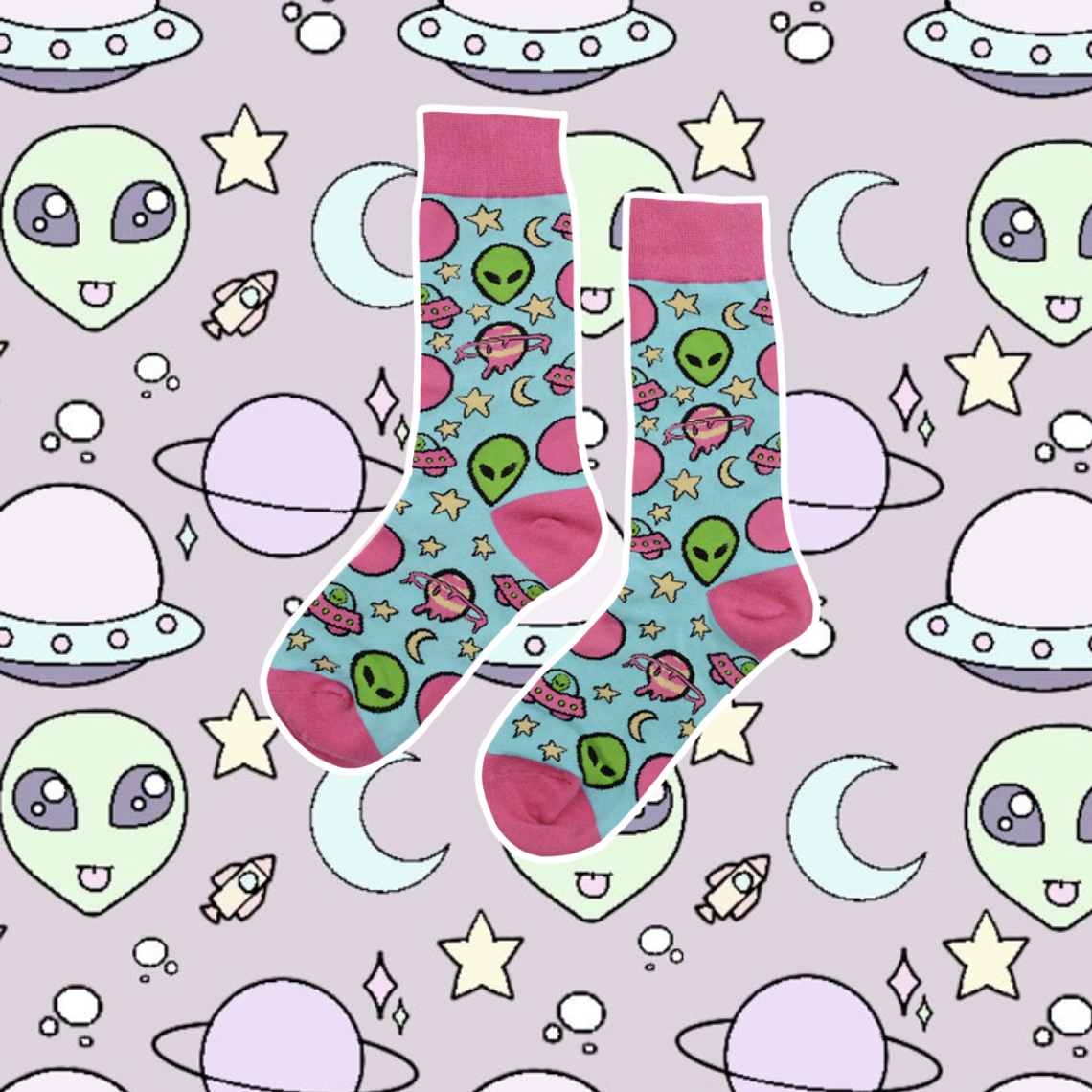 Calcetines marcianos rosados 1