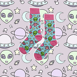 Calcetines marcianos rosados