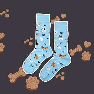Calcetines perritos celeste 