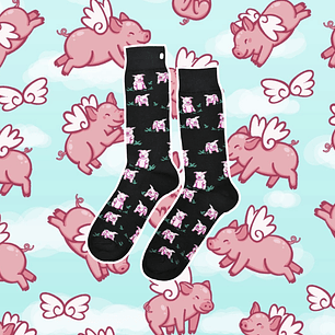 Calcetines chanchitos con alas 