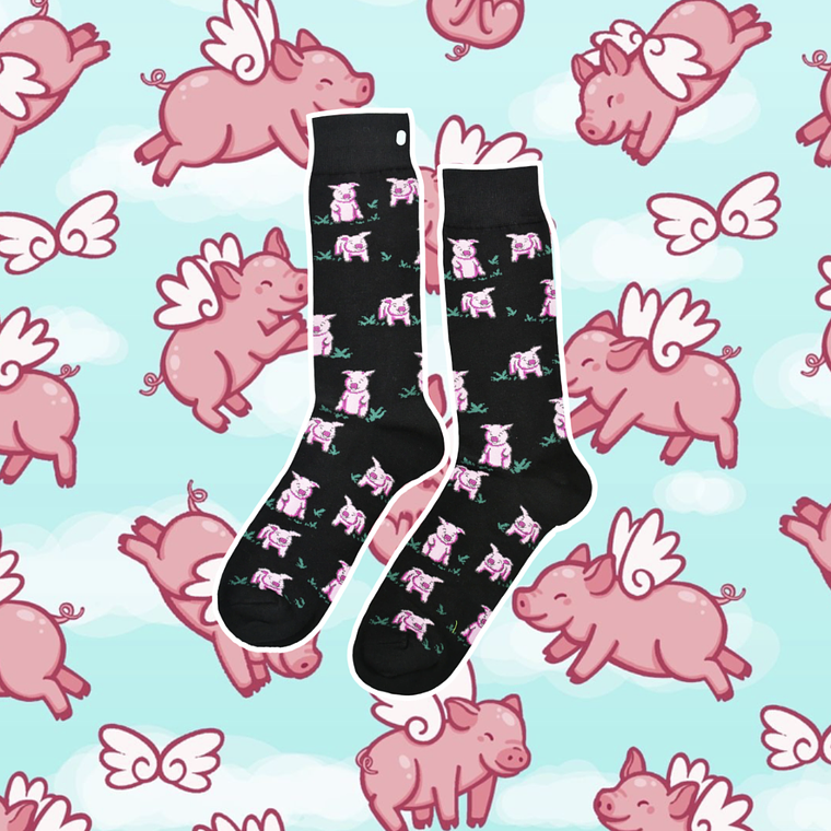 Calcetines chanchitos con alas  1