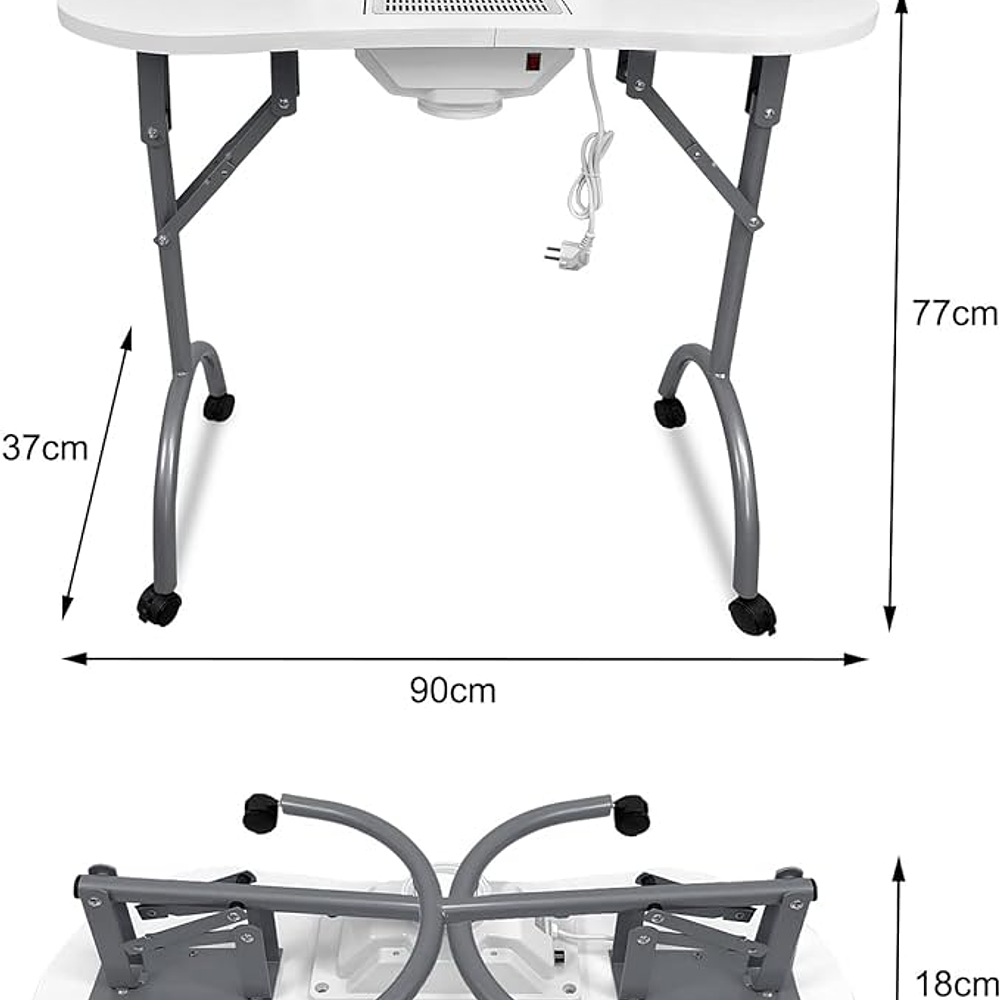 Mesa de unhas com aspirador Portátil 