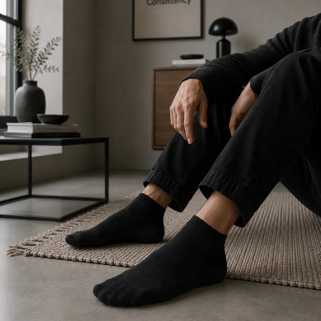 Pack 12 Medias Negras Para Hombre 4