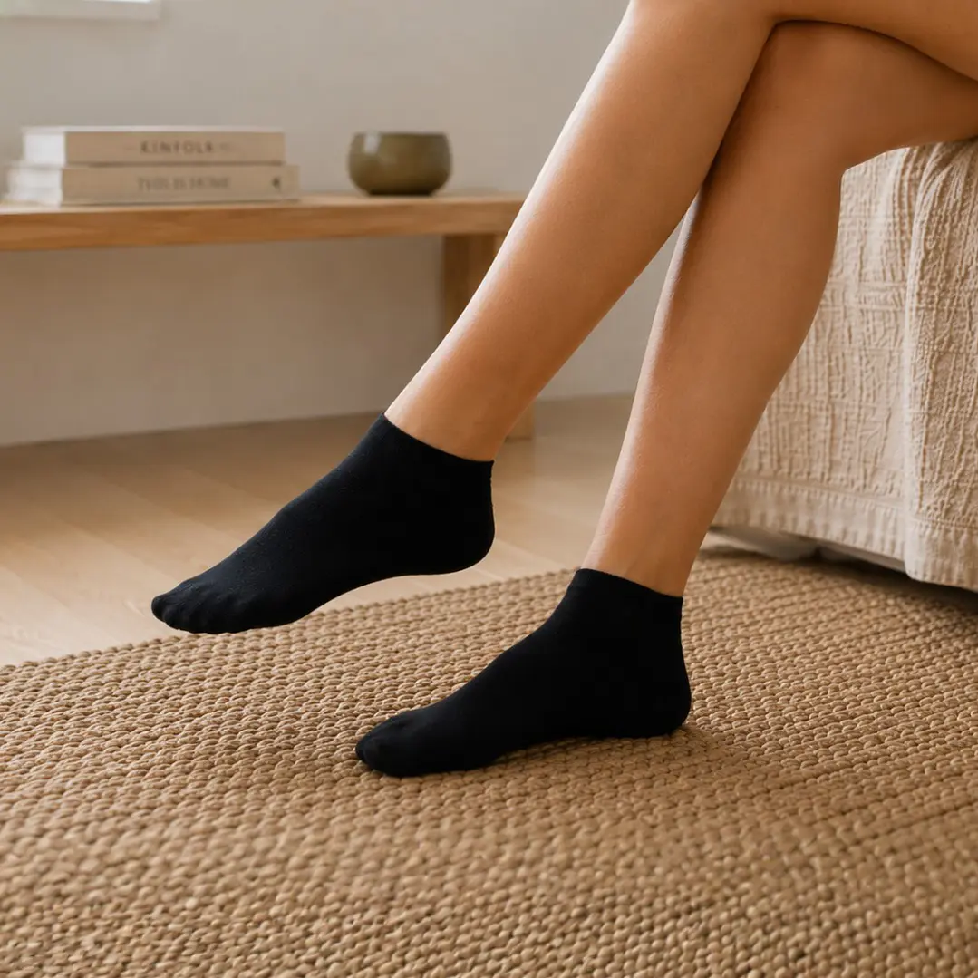 Pack 12 Pares Calcetines Tobilleros Negros Mujer 2