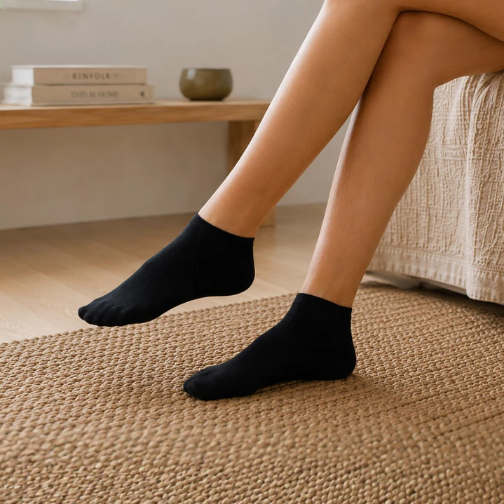 Pack 12 Pares Calcetines Tobilleros Negros Mujer 2