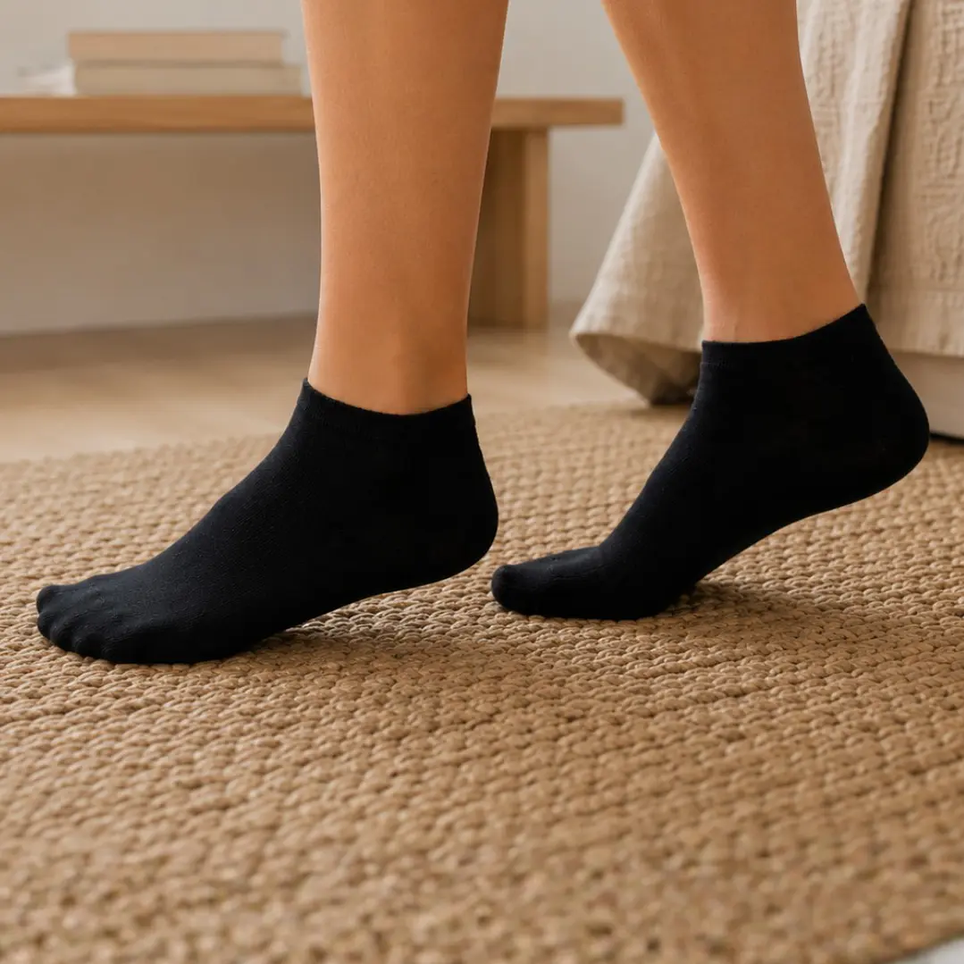 Pack 12 Pares Calcetines Tobilleros Negros Mujer 3