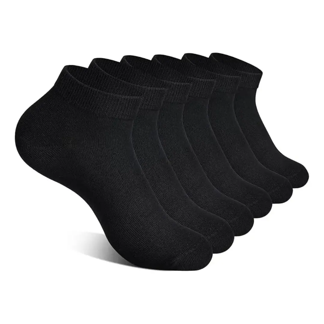 Pack 12 Pares Calcetines Tobilleros Negros Mujer 6
