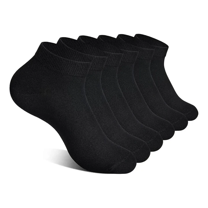 Pack 12 Pares Calcetines Tobilleros Negros Mujer 6