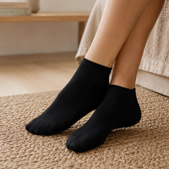 Pack 12 Pares Calcetines Tobilleros Negros Mujer 5