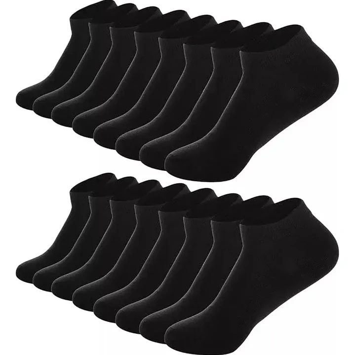 Pack 12 Pares Calcetines Tobilleros Negros Hombre 7