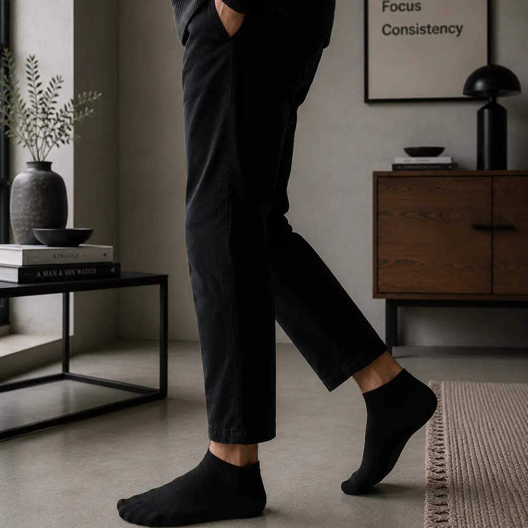 Pack 12 Pares Calcetines Tobilleros Negros Hombre 4