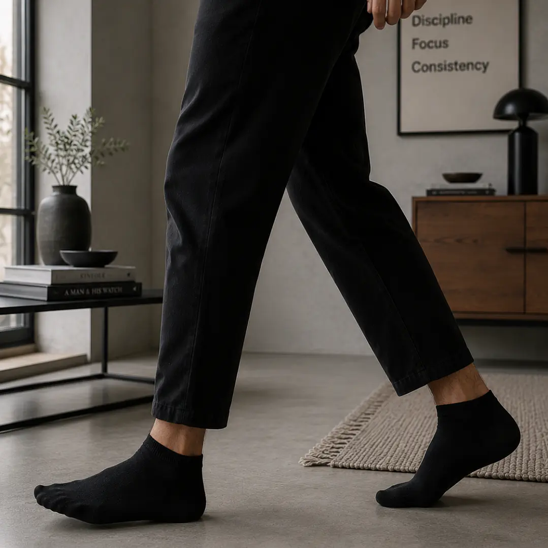 Pack 12 Pares Calcetines Tobilleros Negros Hombre 5