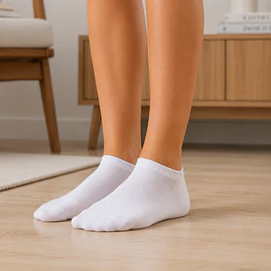 Pack 12 Pares Calcetines Tobilleros Blancos Mujer