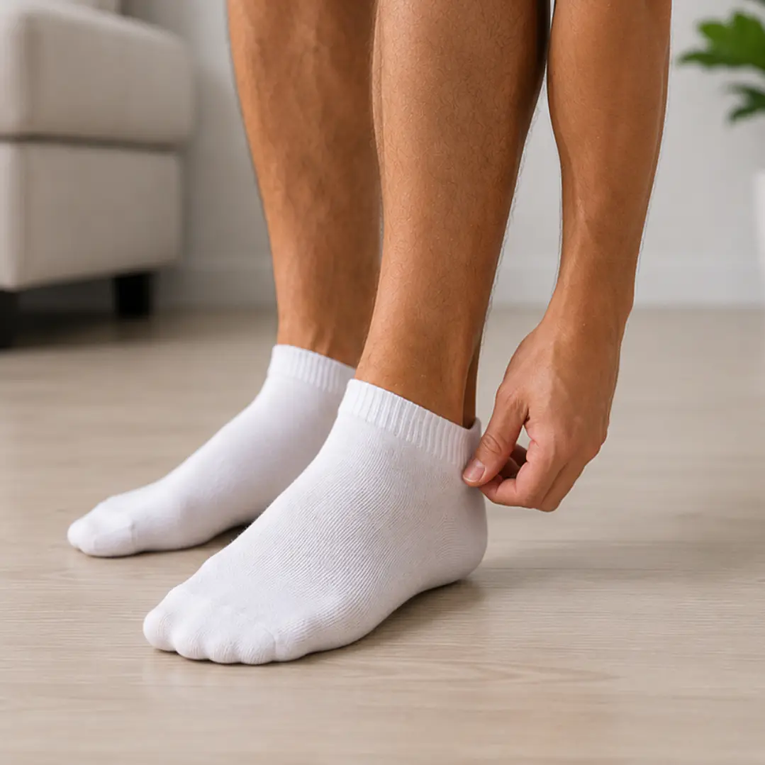 Pack 12 Pares Calcetines Tobilleros Blancos Hombre 4