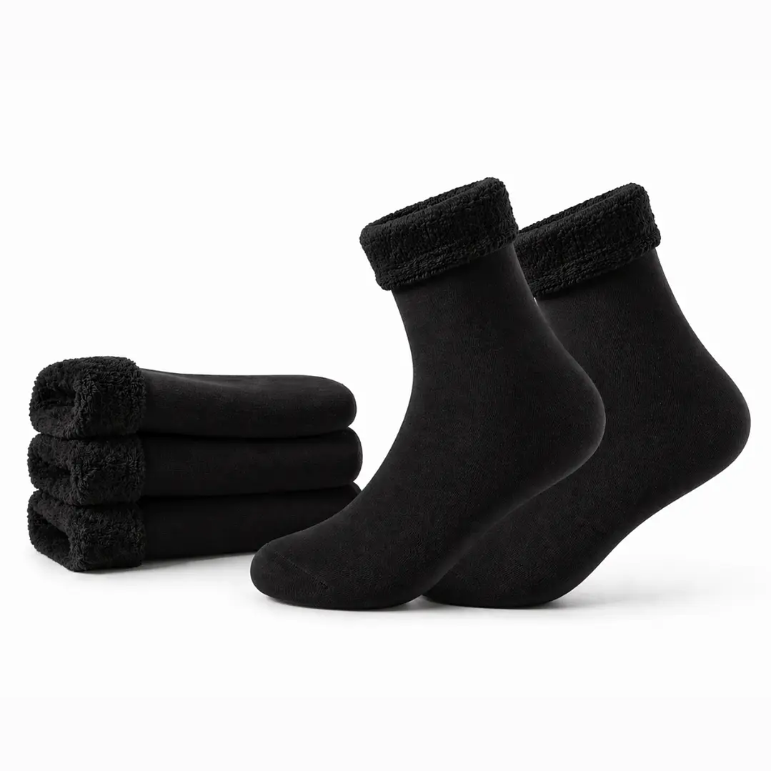 Pack de 5 Medias Térmicas Cortas en Negro 6