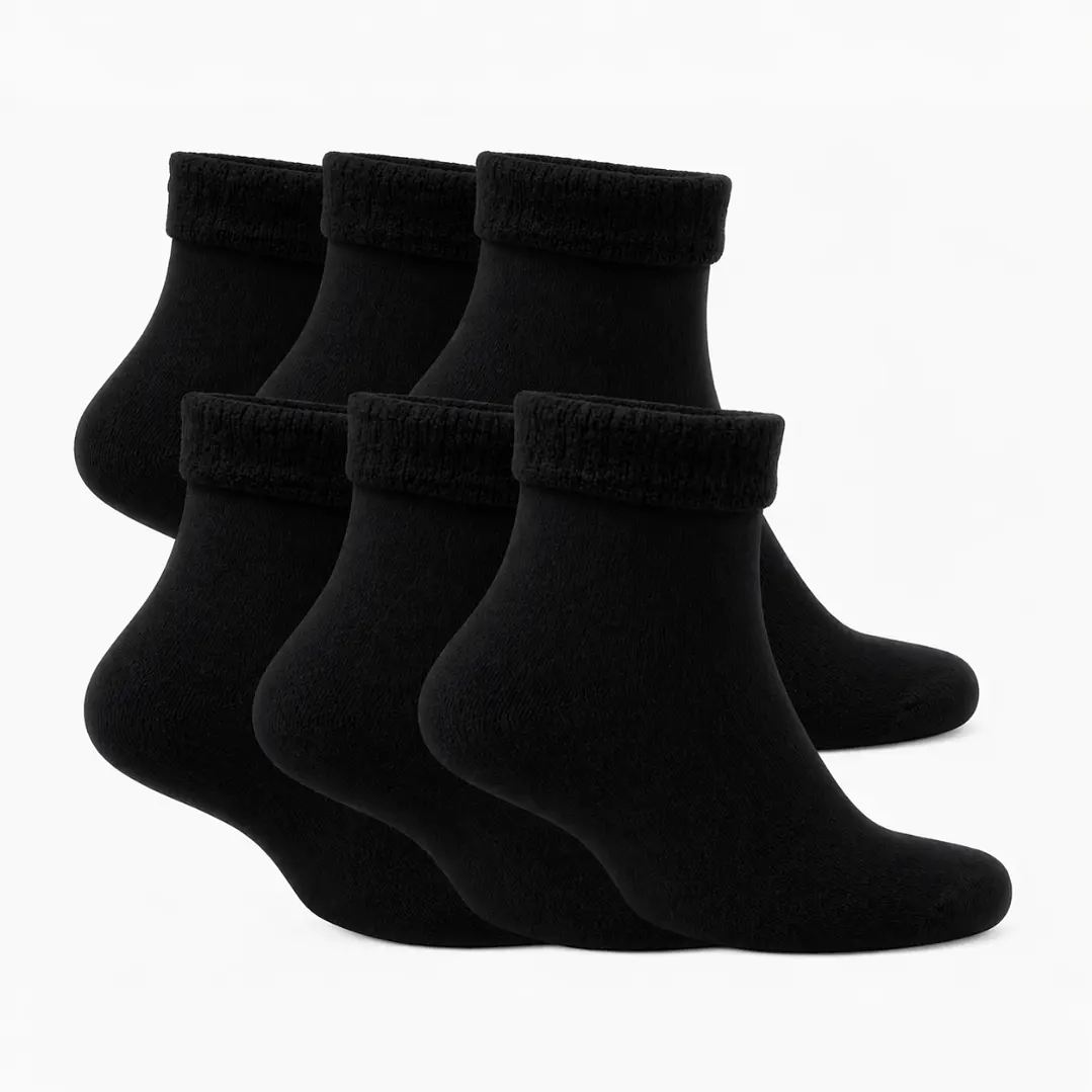 Pack de 5 Medias Térmicas Cortas en Negro 7