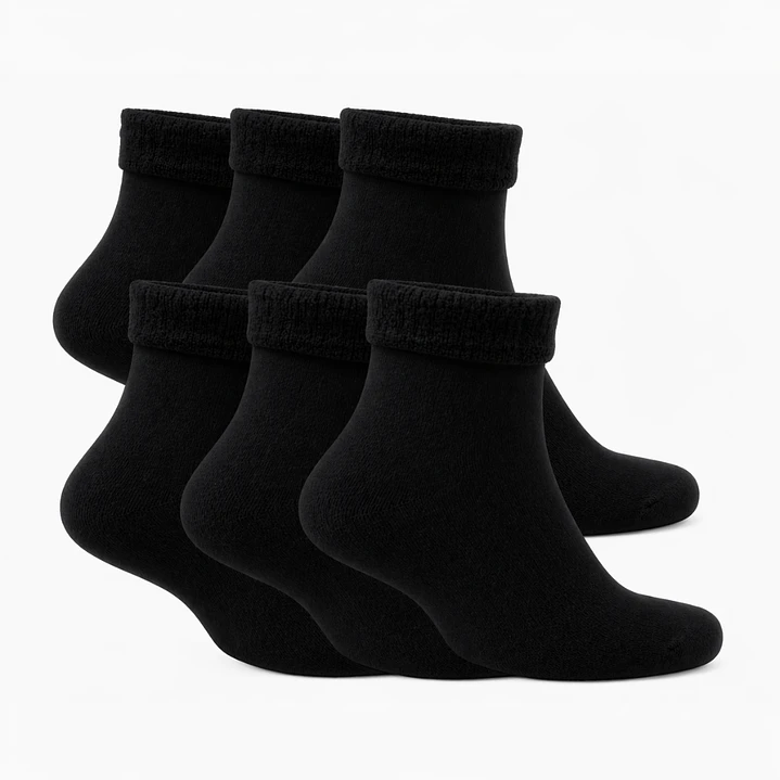 Pack de 5 Medias Térmicas Cortas en Negro 7