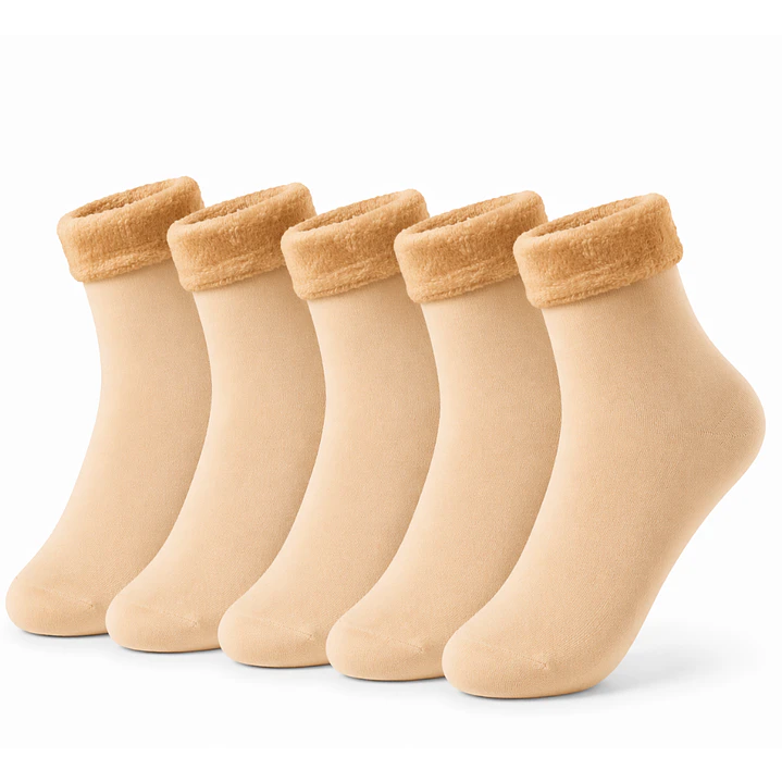 Pack de 5 Medias Térmicas Cortas en Beige 7