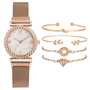 PACK Relógio Analógico + Pulseiras 6086 Rosegold