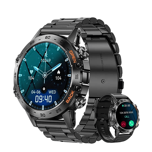 Smartwatch K52 GY - Preto Inox