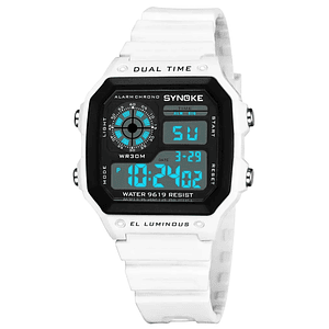 Relógio Digital 9619 Branco