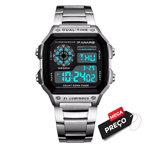 Relógio Digital 8113 Prateado