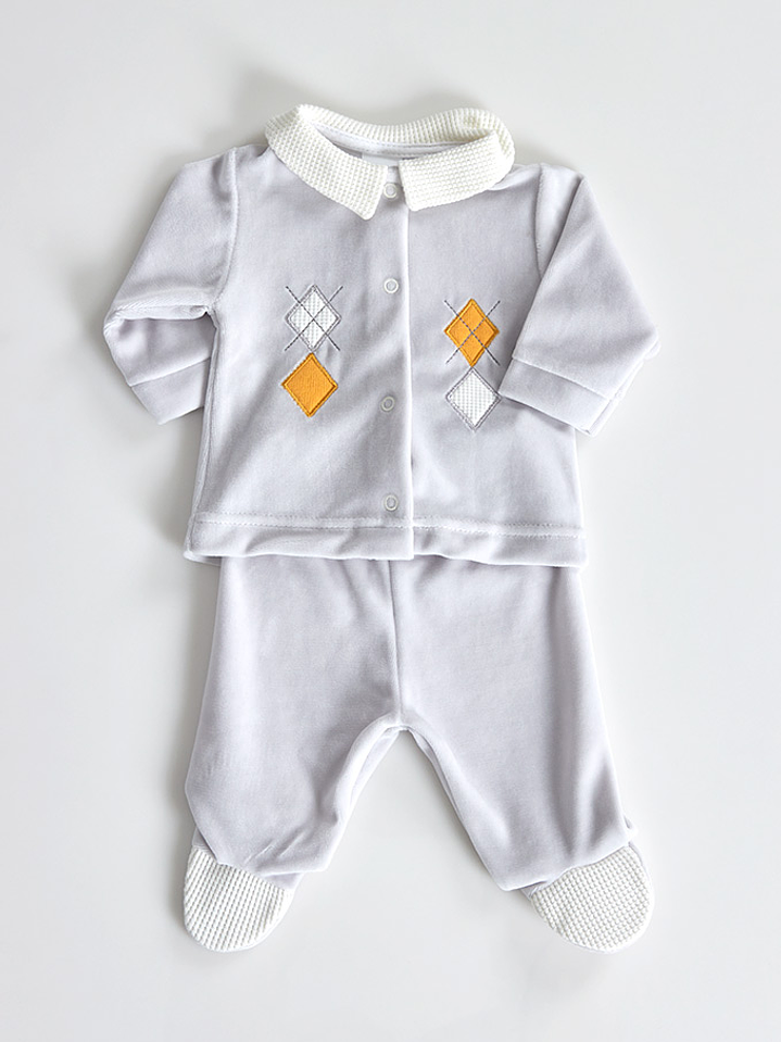Conjunto Bebé 2 Peças Veludo Menino 1
