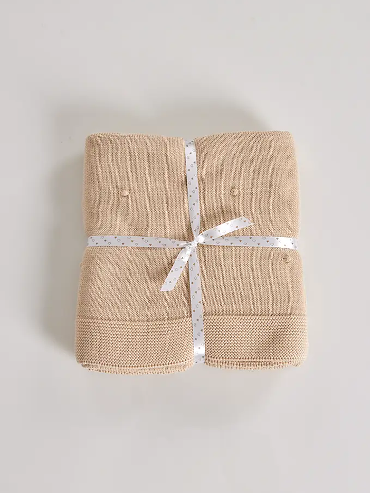 Manta Bebé Malha Algodão Pompom 1