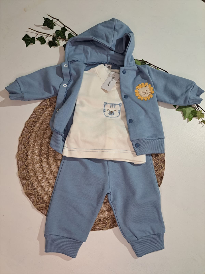 Conjunto 3 peças casaco, camisola e calças 1