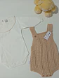 Jardineira de bebe malha entrançada - Thumbnail 2